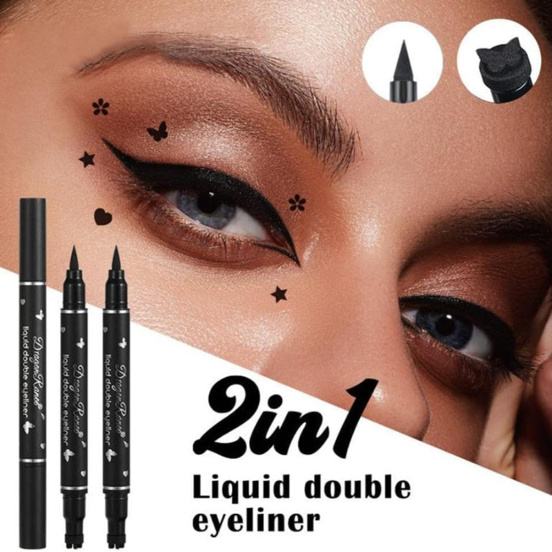 Double-Ended Eyeliner Pen with Triangle Stamp – Perfect Winged Liner Every Time